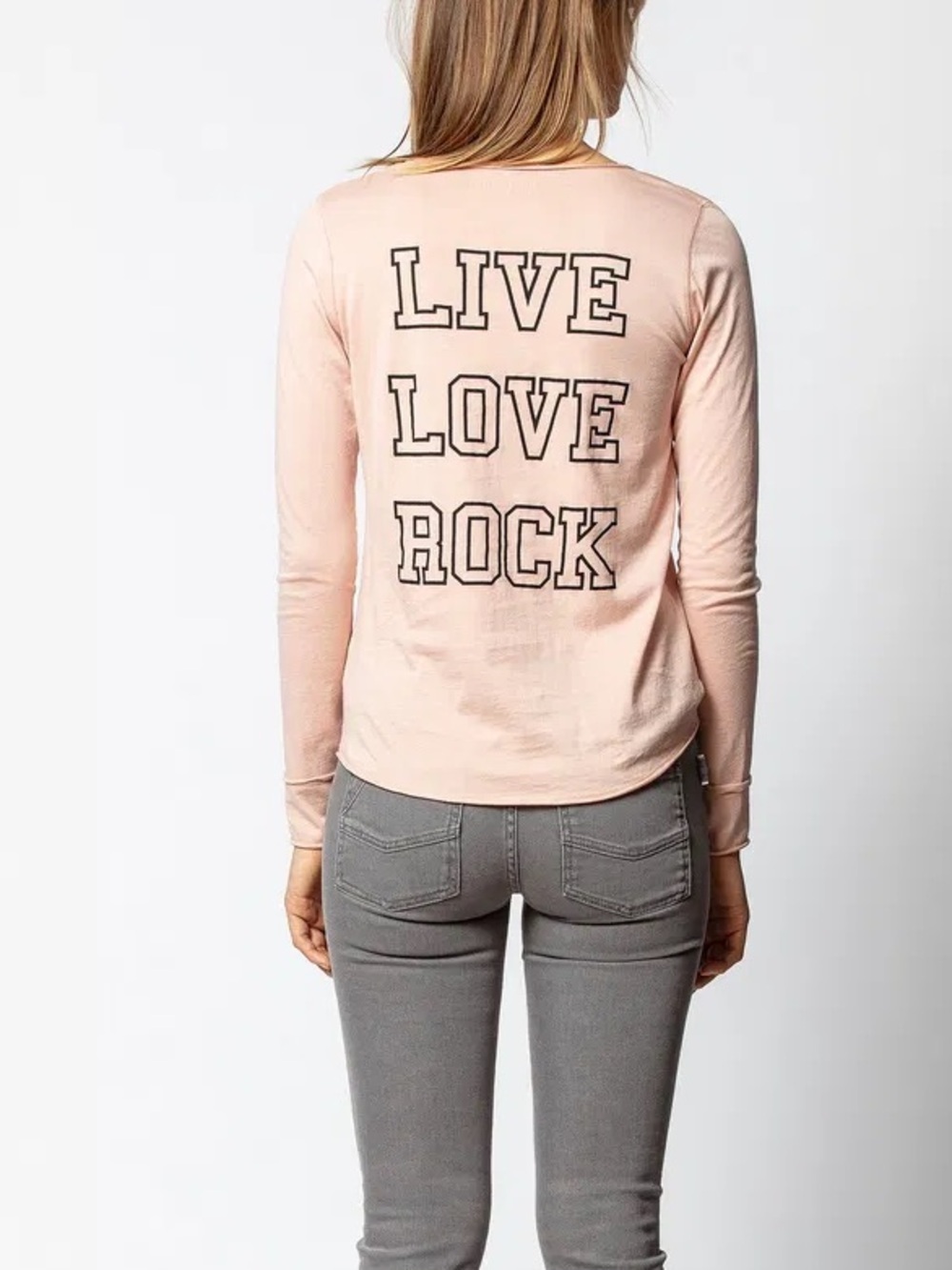 Zadig & Voltaire Live Love Rock Pink Henley Shirt - Small
